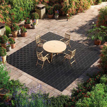 Interlocking PP Drainage Floor Tiles, 310mm, 55 Pack, Black