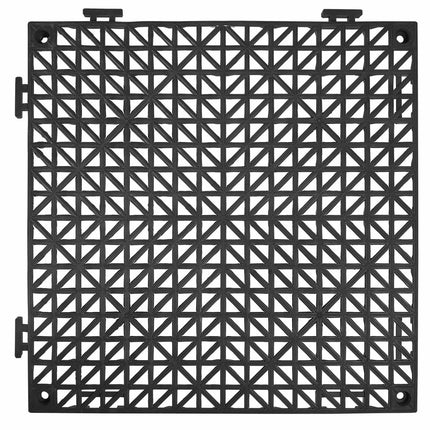 Interlocking PVC Drainage Floor Tiles, 50 Pack, 30x30 cm, Black