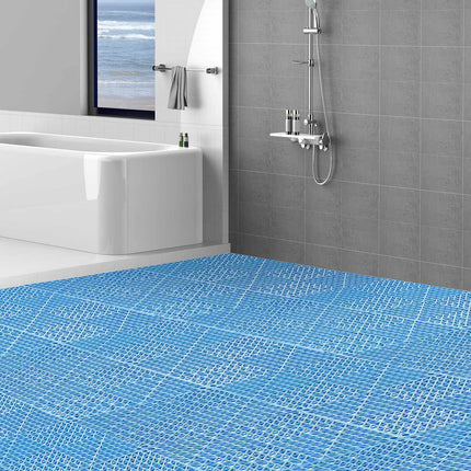 Interlocking PVC Drainage Floor Tiles, 55 Pack, Blue