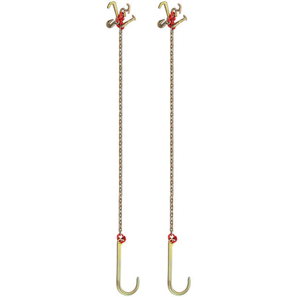 J Hook Tow Chain Set, 2 Pack 5/16 in x 10 ft, 5400 lb