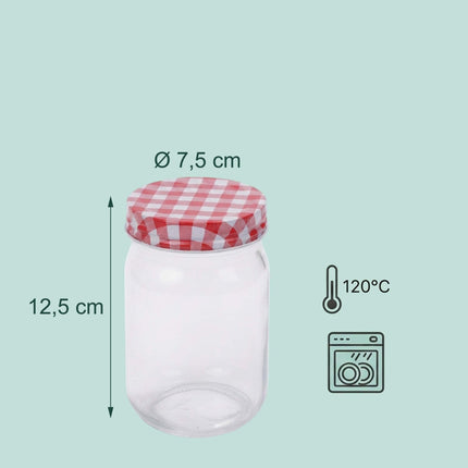 Ievārījuma burkas, 400 ml stikla komplekts ar hermētiski noskrūvējamiem vākiem