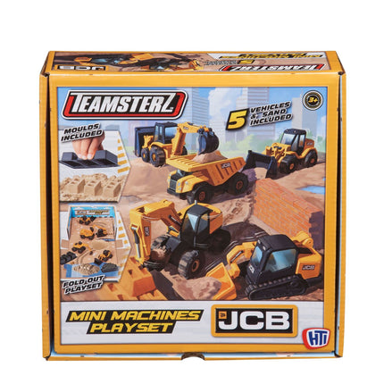 Jcb Mini Machines rotaļu komplekts ar smiltīm un 5 automašīnām