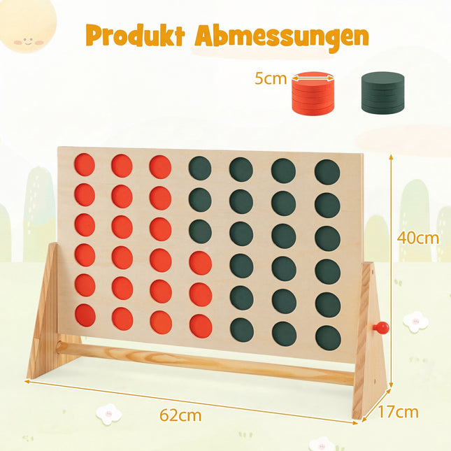 Jumbo koka Connect 4 spēle ar 42 gabaliņiem
