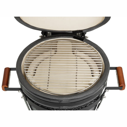 Kamado Charcoal Grill, Ceramic, 16-Inch, Stainless Steel Grate