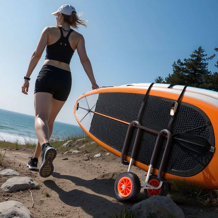 Kayak Cart, 150 lb Capacity, 10 in Solid Wheels, Strap