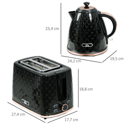 Tējkannas un tostera komplekts, 1,7 l, daudzrežīmu, LED displejs