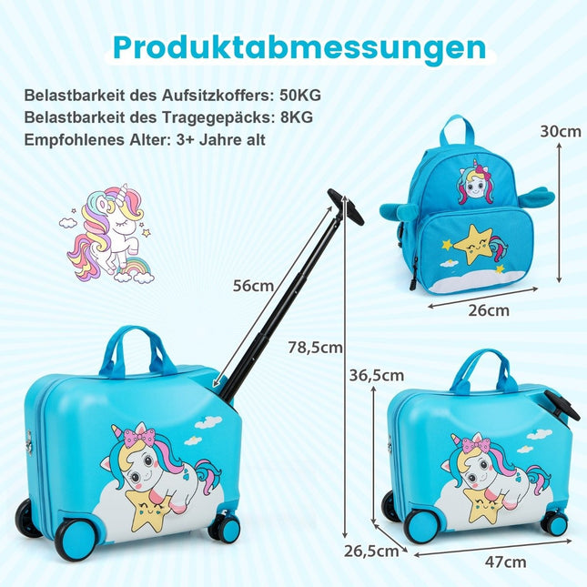 Bērnu divdaļīgs bagāžas komplekts - čemodāns un mugursoma
