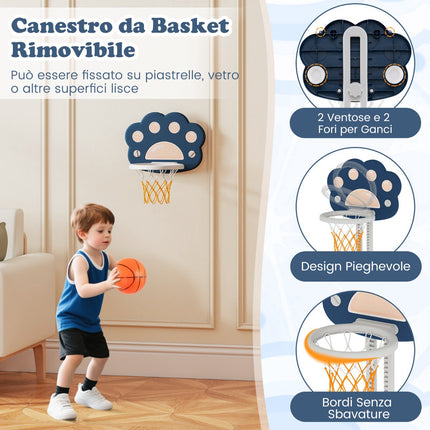 Bērnu 3-in-1 sporta centrs, regulējams basketbola grozs