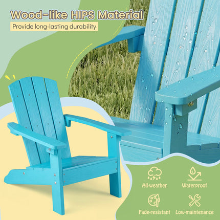 Bērnu Adirondack krēsls, visiem laikapstākļiem piemērots HIPS, tirkīza krāsā