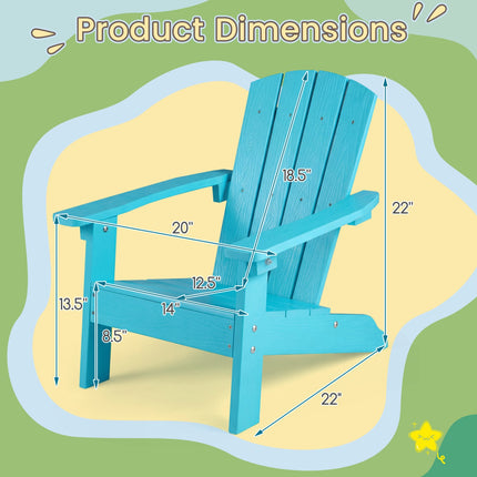 Bērnu Adirondack krēsls, visiem laikapstākļiem piemērots HIPS, tirkīza krāsā
