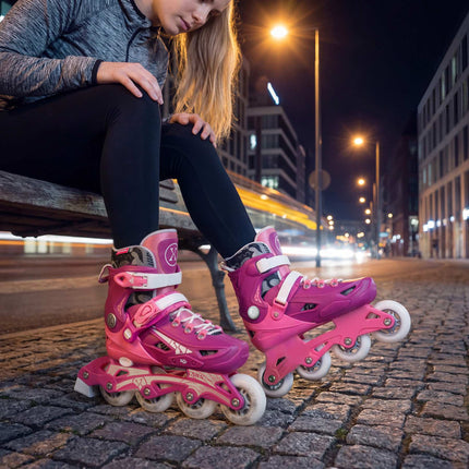 Bērnu regulējamas skrituļslidas, rozā, 31.-34. izmērs