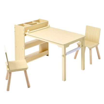 Kids Art Table and 2 Chairs with Storage Cabinet