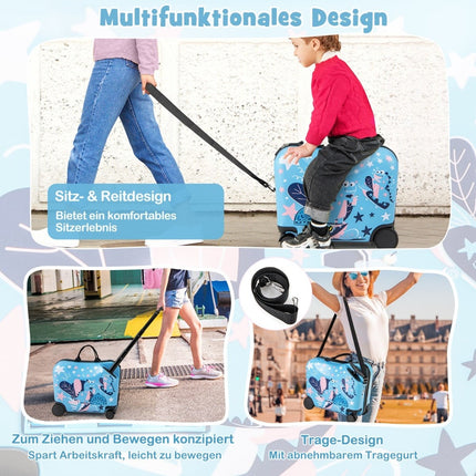 Bērnu dinozauru bagāžas komplekts ar mugursomu, 12"+18"