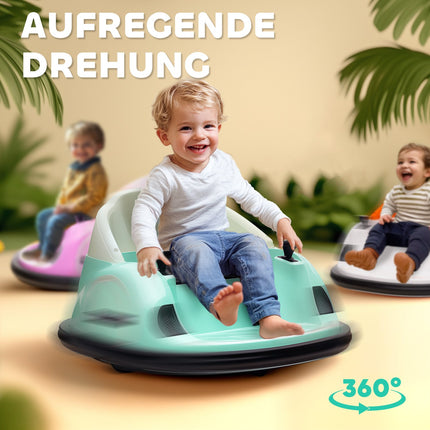 Bērnu elektriskā bufera automašīna, 360° grieziens, 2 km/h, zaļa