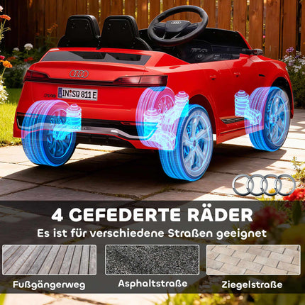 Bērnu elektroauto, 12 V Audi Q8, Tālvadība, Gaismas, Mūzika, Sarkans
