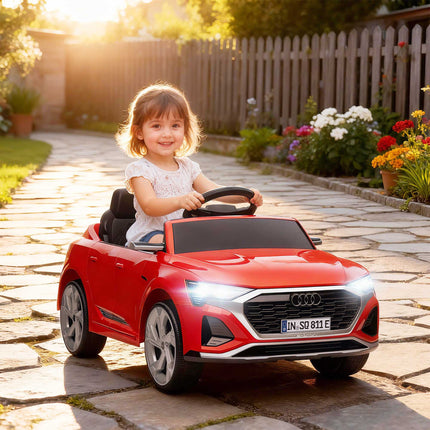 Bērnu elektroauto, 12 V Audi Q8, Tālvadība, Gaismas, Mūzika, Sarkans