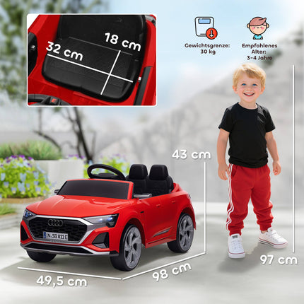 Bērnu elektroauto, 12 V Audi Q8, Tālvadība, Gaismas, Mūzika, Sarkans