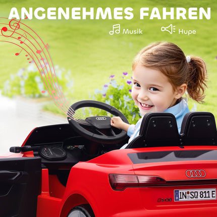 Bērnu elektroauto, 12 V Audi Q8, Tālvadība, Gaismas, Mūzika, Sarkans