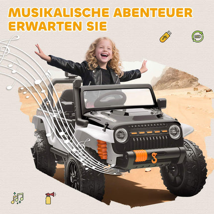 Bērnu elektroauto, 12 V akumulators, tālvadības pults, balta