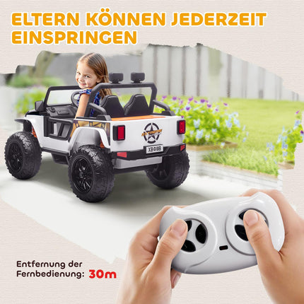 Bērnu elektroauto, 12 V akumulators, tālvadības pults, balta