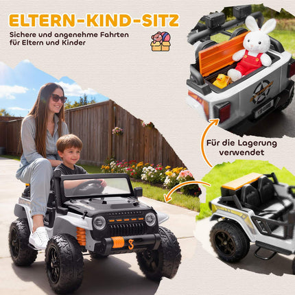Bērnu elektroauto, 12 V akumulators, tālvadības pults, balta