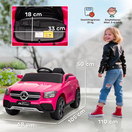 Bērnu elektromobilis, 12 V, tālvadības pults, LED, mūzika, rozā