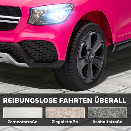 Bērnu elektromobilis, 12 V, tālvadības pults, LED, mūzika, rozā