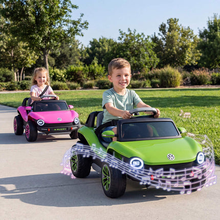 Kids Electric Car 12V with 2.4G Remote Control, LED Lights, Music, Green