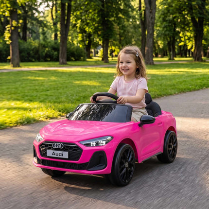 Kids Electric Car 12V with 2.4G Remote Control and 2 Motors, Soft Start, Pink