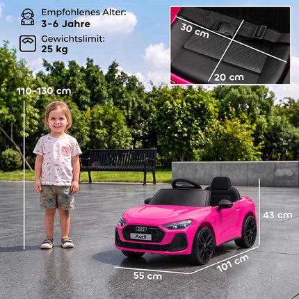 Kids Electric Car 12V with 2.4G Remote Control and 2 Motors, Soft Start, Pink