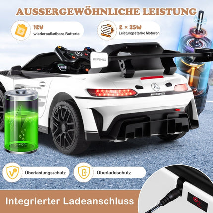 Bērnu elektroauto ar tālvadības pulti - Mercedes-AMG GT3, 12V, balta