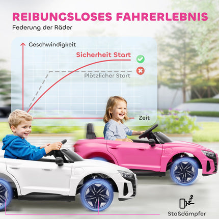Bērnu elektroauto ar tālvadības pulti, drošības jostu, mūziku, rozā, 3-5 gadi