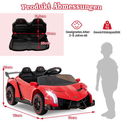 Bērnu elektriskā Lamborghini automašīna ar tālvadības pulti un LED gaismām