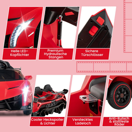 Bērnu elektriskā Lamborghini automašīna ar tālvadības pulti un LED gaismām