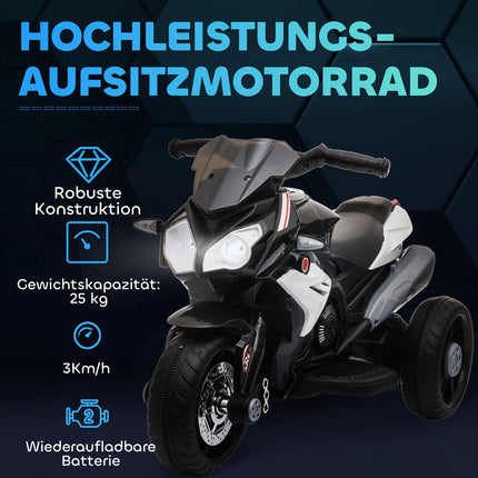 Bērnu elektriskais motocikls, 3 km/h, gaismas un skaņas, vecums 3-5 gadi