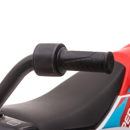 Bērnu elektriskais motocikls, sarkans/balts, 45 minūšu brauciena laiks