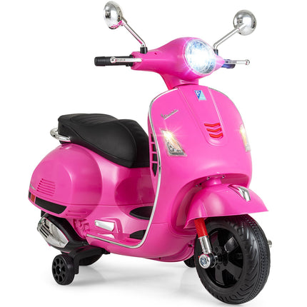 Bērnu elektriskais motocikls ar LED gaismām, rozā, vecums 3-6 gadi