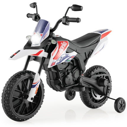Bērnu elektriskais motocikls ar treniņriteņiem, mūziku, 12 V akumulatoru