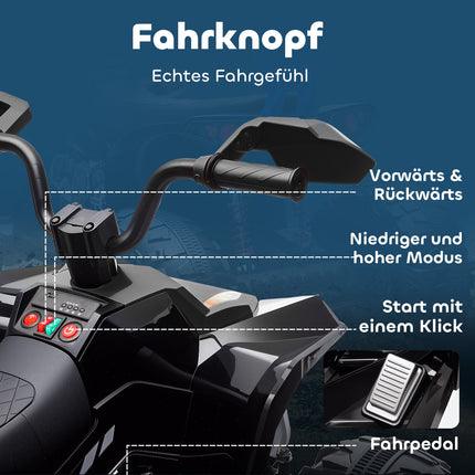 Bērnu elektriskais kvadracikls, 24 V, 4 riteņi, USB, MP3, 6,5 km/h