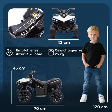 Bērnu elektriskais kvadracikls - 6 V motors, mūzika, priekšējie lukturi, vecums 3-6 gadi