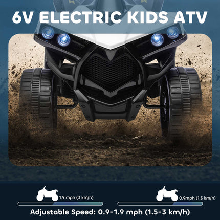Bērnu elektriskais kvadracikls - 6 V motors, mūzika, priekšējie lukturi, vecums 3-6 gadi