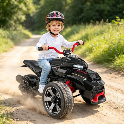 Bērnu elektriskais kvadracikls, 12 V, melns, 3–7 km/h