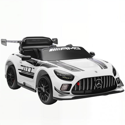 Bērnu elektriskā braucamā automašīna, 12 V akumulators, LED gaismas, balta