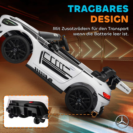 Bērnu elektriskā braucamā automašīna, 12 V akumulators, LED gaismas, balta