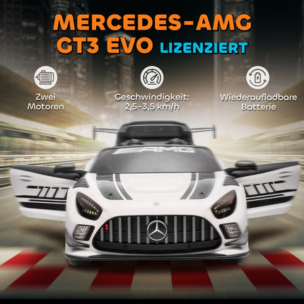 Bērnu elektriskā braucamā automašīna, 12 V akumulators, LED gaismas, balta