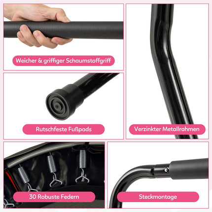 Bērnu iekštelpu batuts ar noņemamu rokturi, 102 cm, rozā