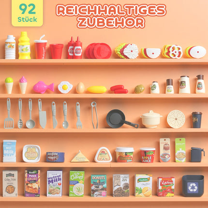 Bērnu virtuves rotaļu komplekts, 92 daļas, plastmasa, vecums 3-6 gadi, zaļš