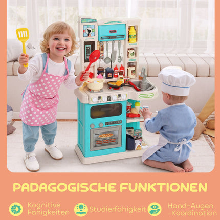 Bērnu virtuves rotaļu komplekts, 92 daļas, plastmasa, vecums 3-6 gadi, zaļš