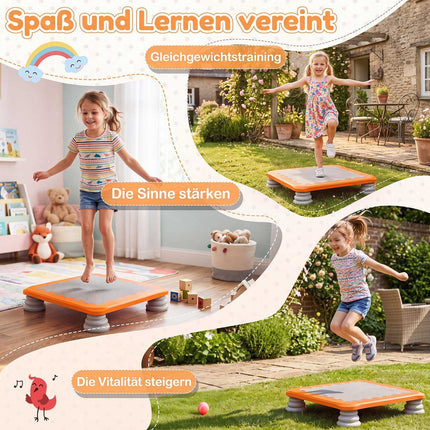 Bērnu mini batuts ar neslīdošiem paliktņiem, oranžs, 25,5 collas