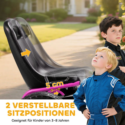 Bērnu pedāļu kartings, regulējams sēdeklis, EVA riteņi, vecums 3-8